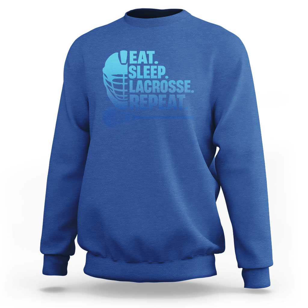 Eat Sleep Lacrosse Repeat Sweatshirt Funny Lax Lover Player - Wonder Print Shop