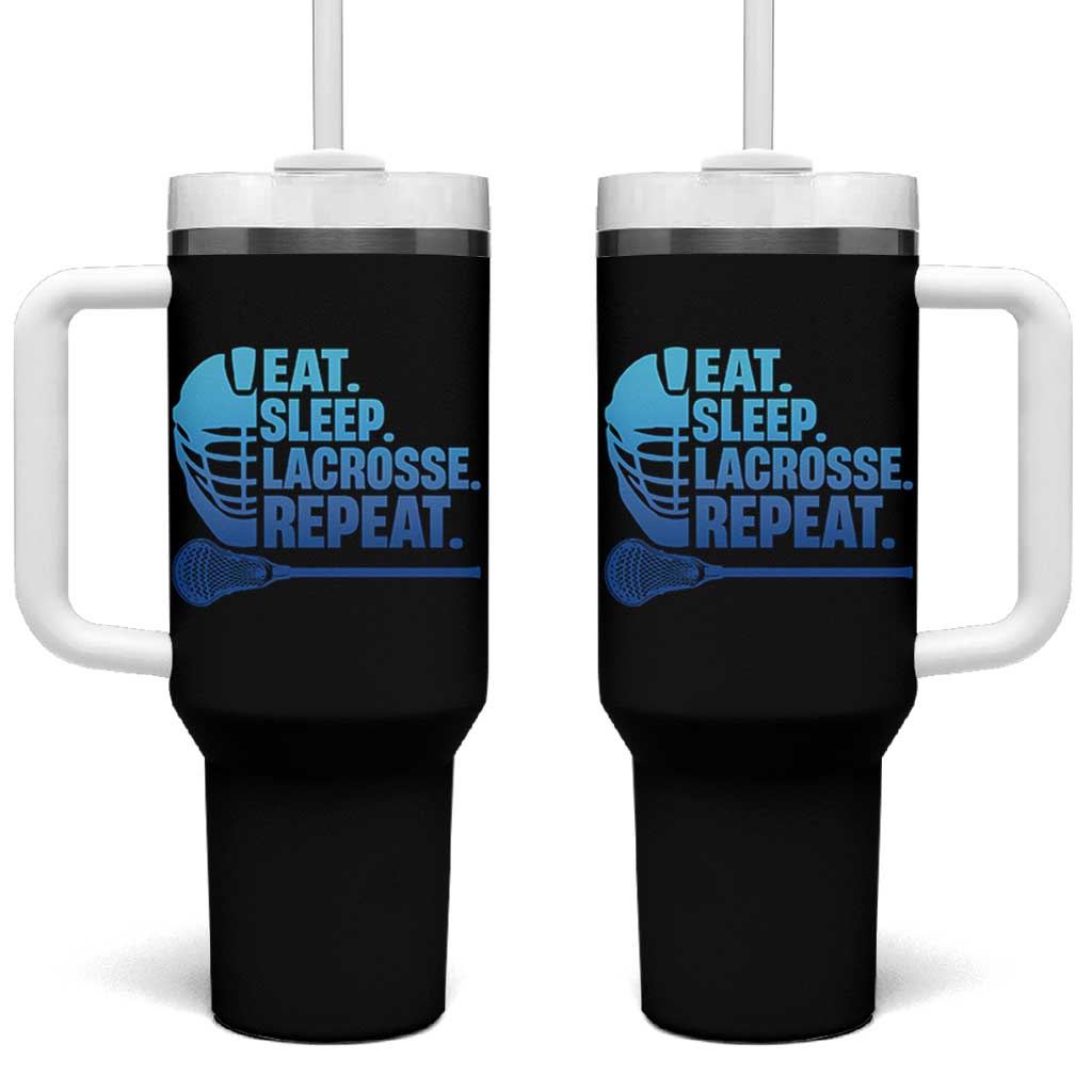 Eat Sleep Lacrosse Repeat Tumbler With Handle Funny Lax Lover Player - Wonder Print Shop