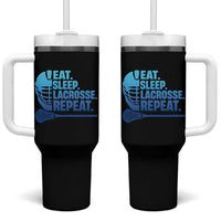 Eat Sleep Lacrosse Repeat Tumbler With Handle Funny Lax Lover Player - Wonder Print Shop