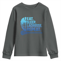 Eat Sleep Lacrosse Repeat Youth Sweatshirt Funny Lax Lover Player - Wonder Print Shop