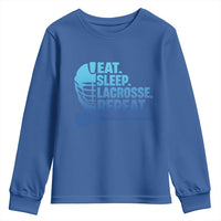 Eat Sleep Lacrosse Repeat Youth Sweatshirt Funny Lax Lover Player - Wonder Print Shop