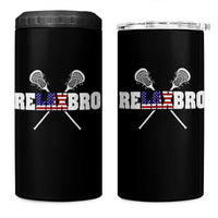 Funny Lacrosse 4 in 1 Can Cooler Tumbler American Flag Relax Bro Lax Lover Joke
