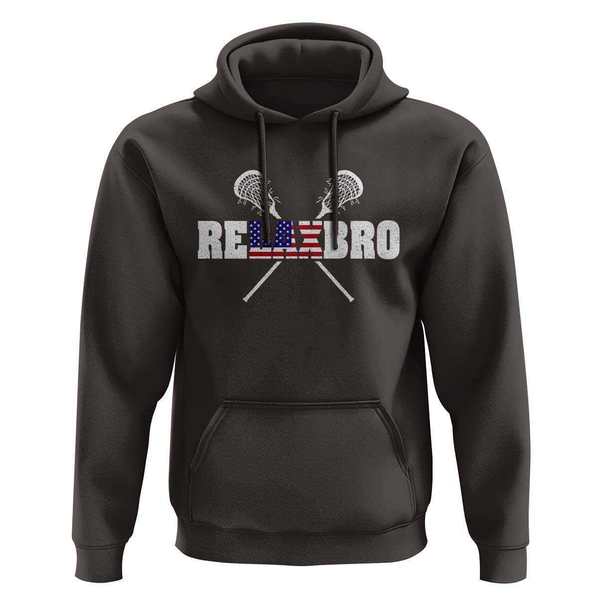 Funny Lacrosse Hoodie American Flag Relax Bro Lax Lover Joke