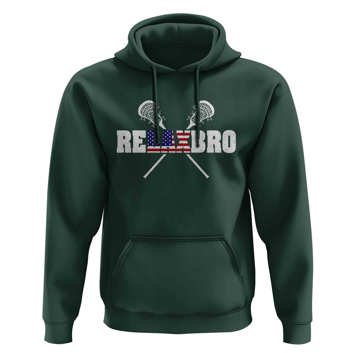 Funny Lacrosse Hoodie American Flag Relax Bro Lax Lover Joke