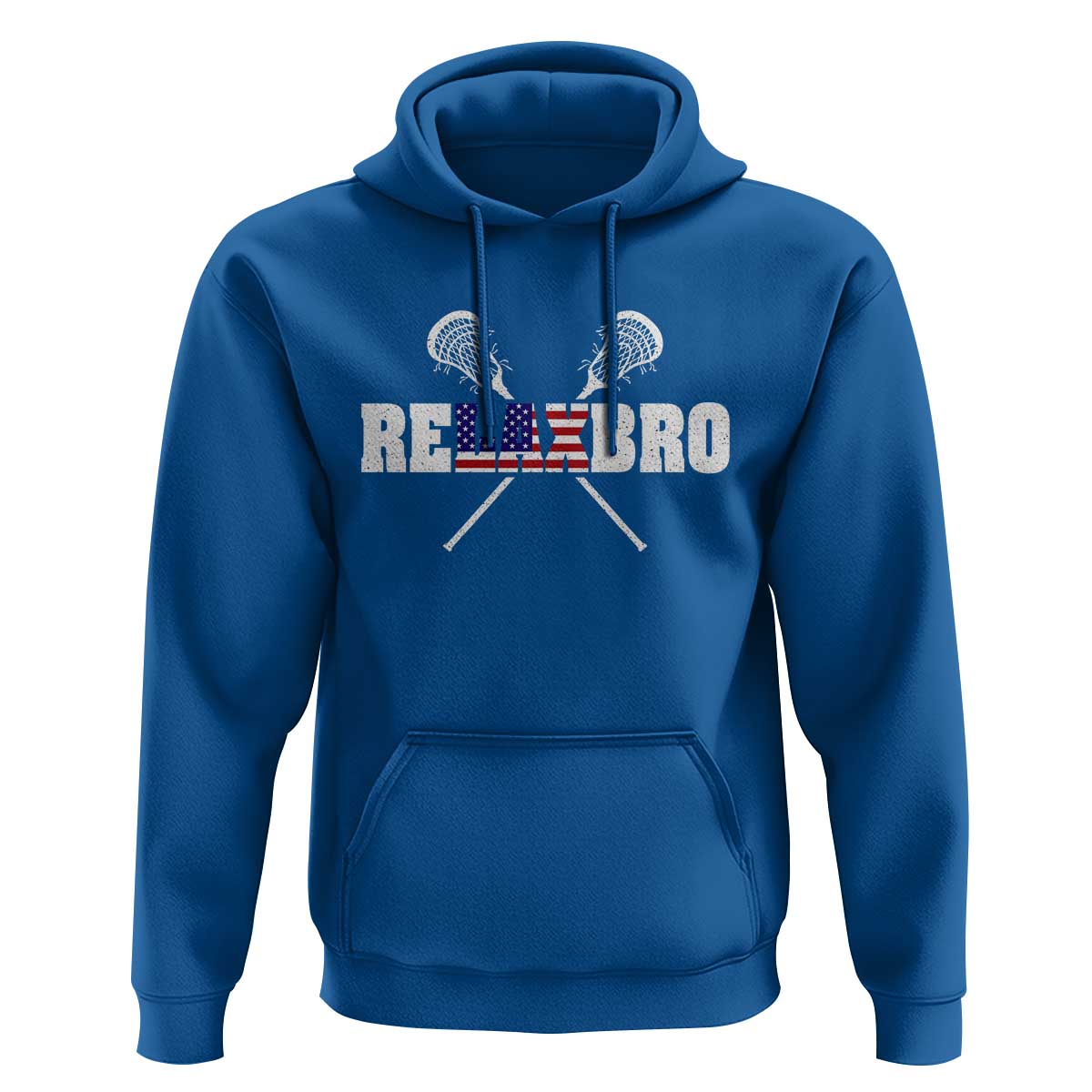 Funny Lacrosse Hoodie American Flag Relax Bro Lax Lover Joke
