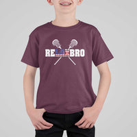 Funny Lacrosse T Shirt For Kid American Flag Relax Bro Lax Lover Joke