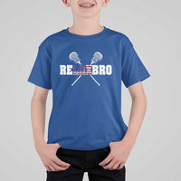 Funny Lacrosse T Shirt For Kid American Flag Relax Bro Lax Lover Joke