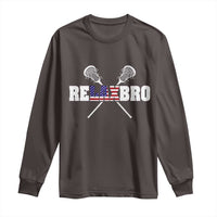 Funny Lacrosse Long Sleeve Shirt American Flag Relax Bro Lax Lover Joke