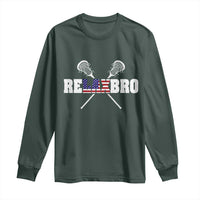 Funny Lacrosse Long Sleeve Shirt American Flag Relax Bro Lax Lover Joke