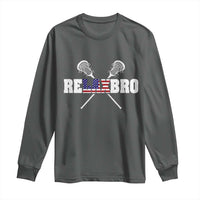 Funny Lacrosse Long Sleeve Shirt American Flag Relax Bro Lax Lover Joke