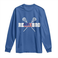 Funny Lacrosse Long Sleeve Shirt American Flag Relax Bro Lax Lover Joke