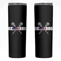 Funny Lacrosse Skinny Tumbler American Flag Relax Bro Lax Lover Joke