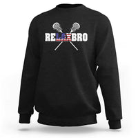 Funny Lacrosse Sweatshirt American Flag Relax Bro Lax Lover Joke