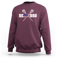 Funny Lacrosse Sweatshirt American Flag Relax Bro Lax Lover Joke