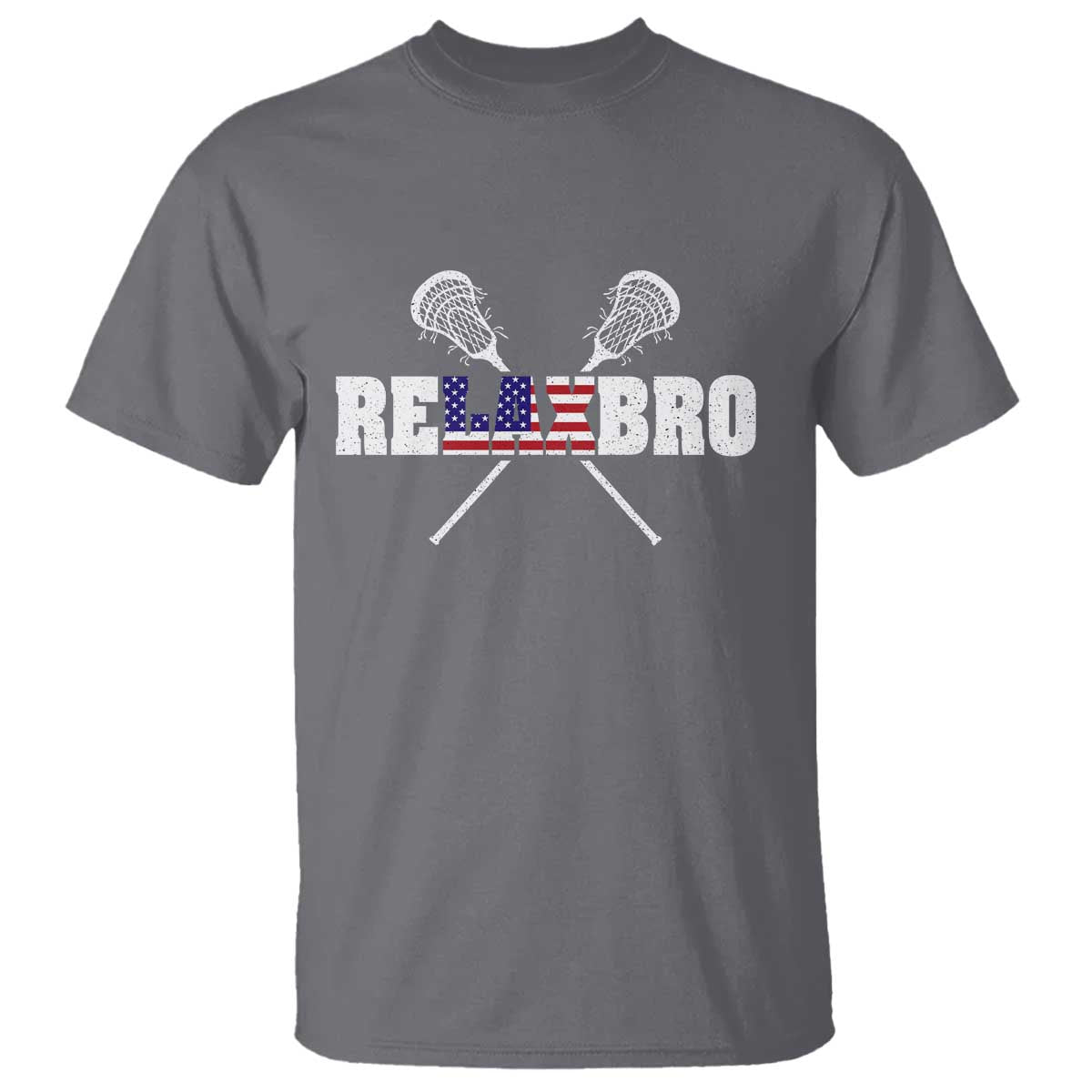 Funny Lacrosse T Shirt American Flag Relax Bro Lax Lover Joke