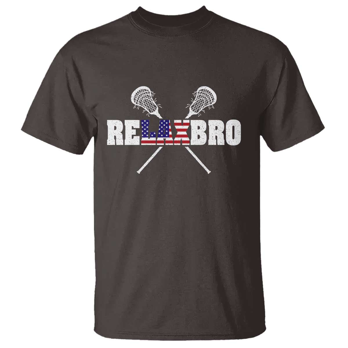 Funny Lacrosse T Shirt American Flag Relax Bro Lax Lover Joke