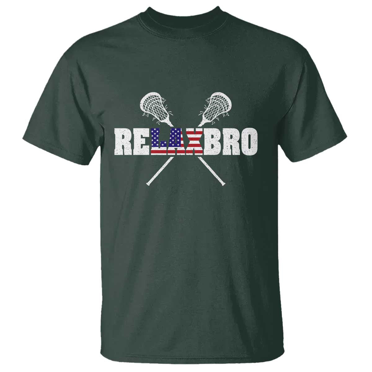Funny Lacrosse T Shirt American Flag Relax Bro Lax Lover Joke
