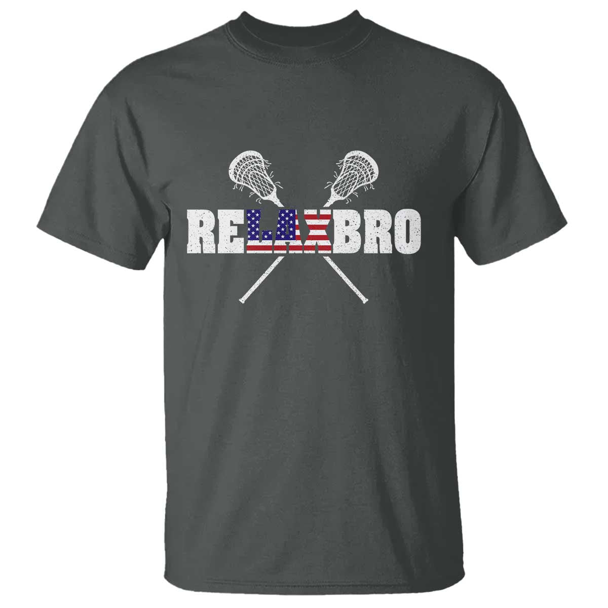 Funny Lacrosse T Shirt American Flag Relax Bro Lax Lover Joke