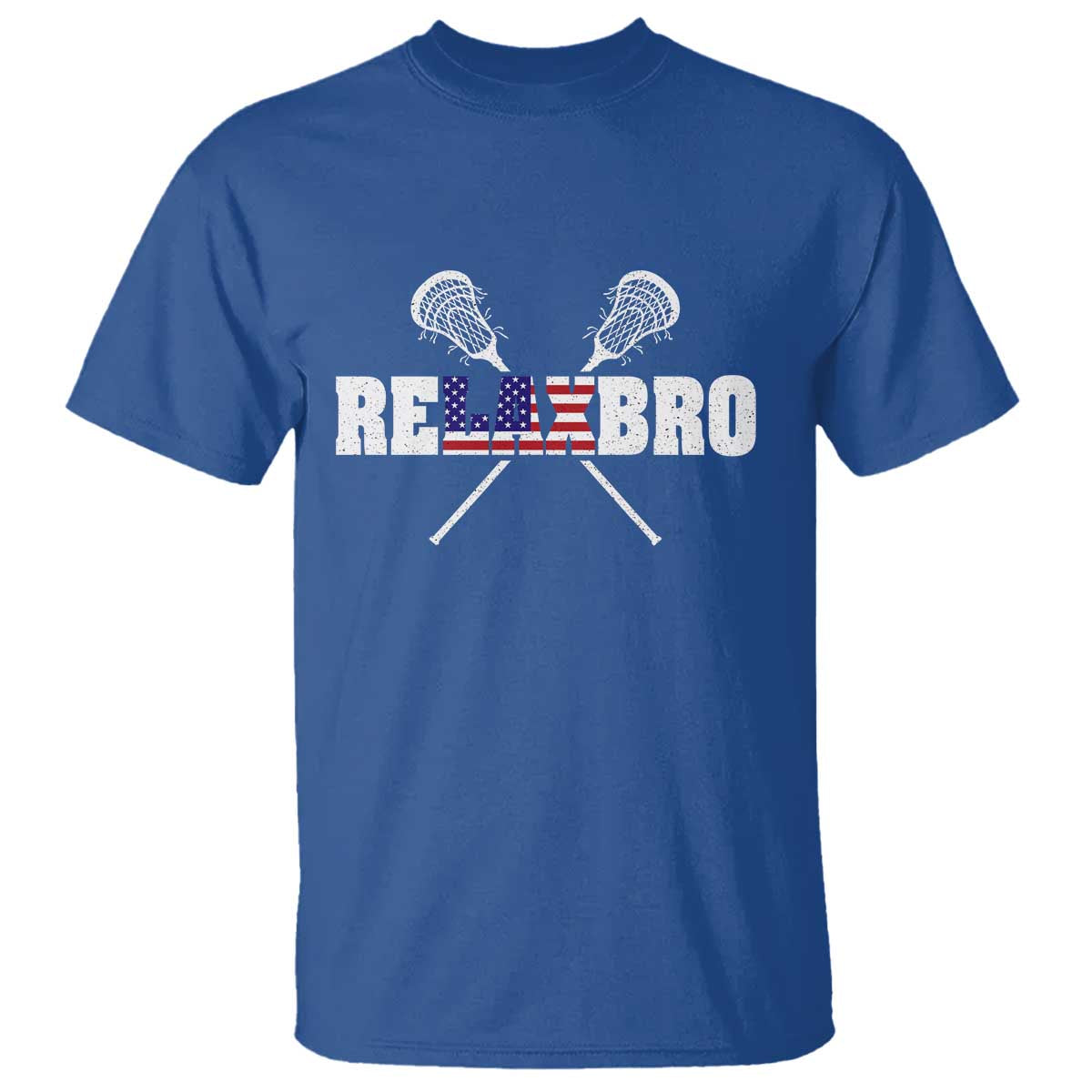 Funny Lacrosse T Shirt American Flag Relax Bro Lax Lover Joke