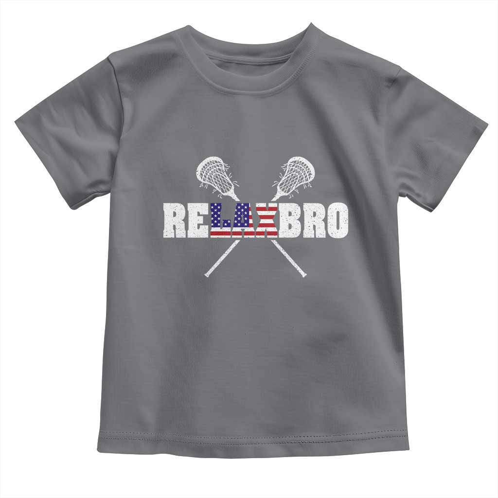 Funny Lacrosse Toddler T Shirt American Flag Relax Bro Lax Lover Joke