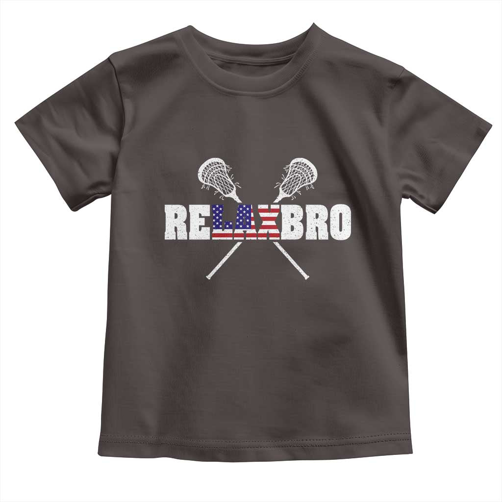 Funny Lacrosse Toddler T Shirt American Flag Relax Bro Lax Lover Joke