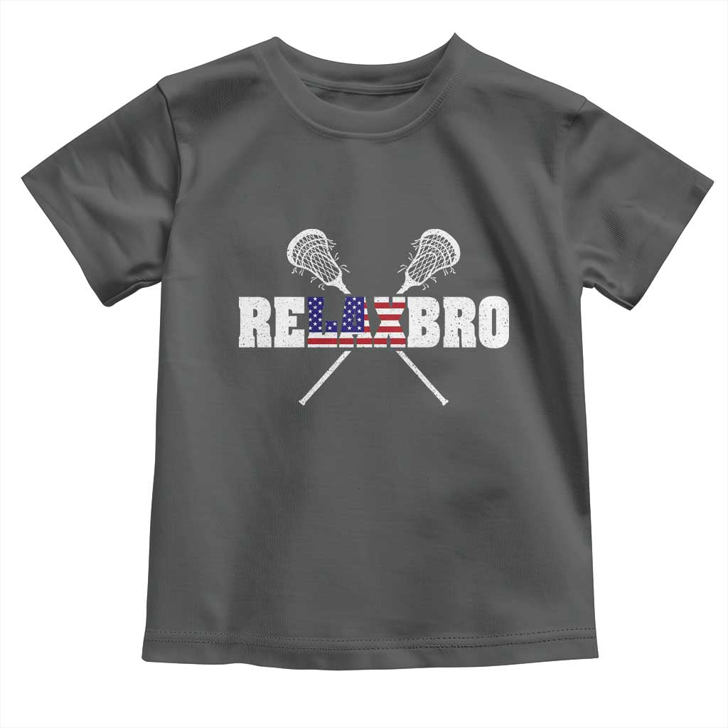 Funny Lacrosse Toddler T Shirt American Flag Relax Bro Lax Lover Joke