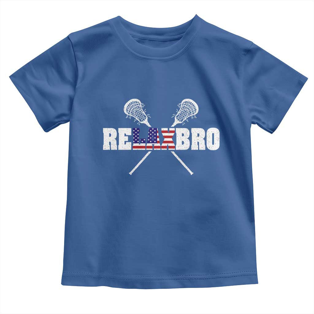 Funny Lacrosse Toddler T Shirt American Flag Relax Bro Lax Lover Joke