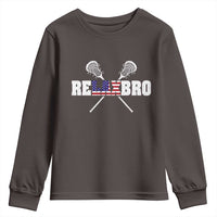 Funny Lacrosse Youth Sweatshirt American Flag Relax Bro Lax Lover Joke