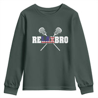 Funny Lacrosse Youth Sweatshirt American Flag Relax Bro Lax Lover Joke