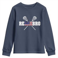 Funny Lacrosse Youth Sweatshirt American Flag Relax Bro Lax Lover Joke