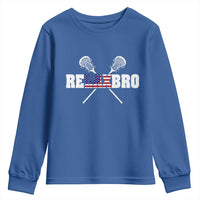Funny Lacrosse Youth Sweatshirt American Flag Relax Bro Lax Lover Joke