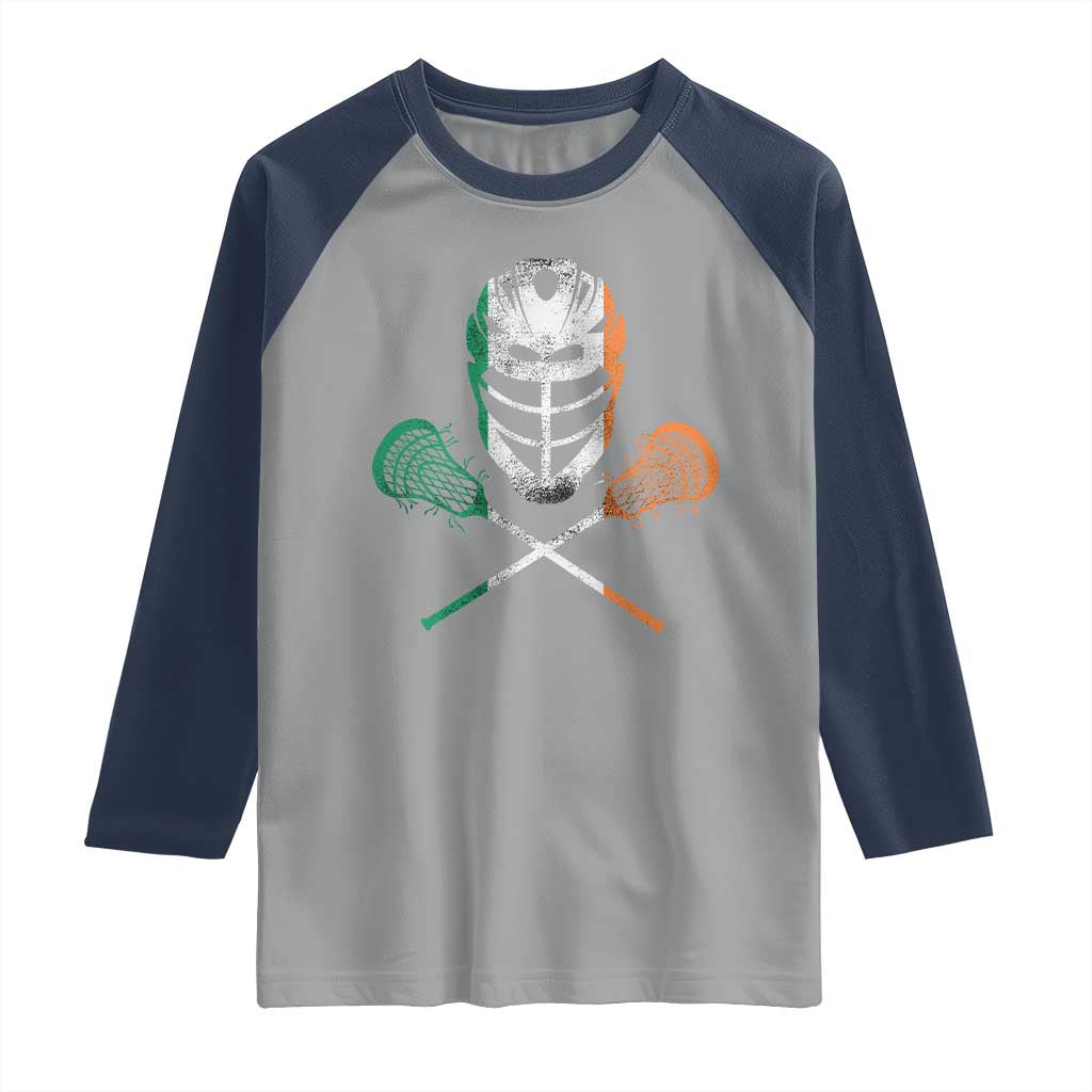 Ireland Lacrosse Raglan Shirt Irish Flag Ireland - Wonder Print Shop