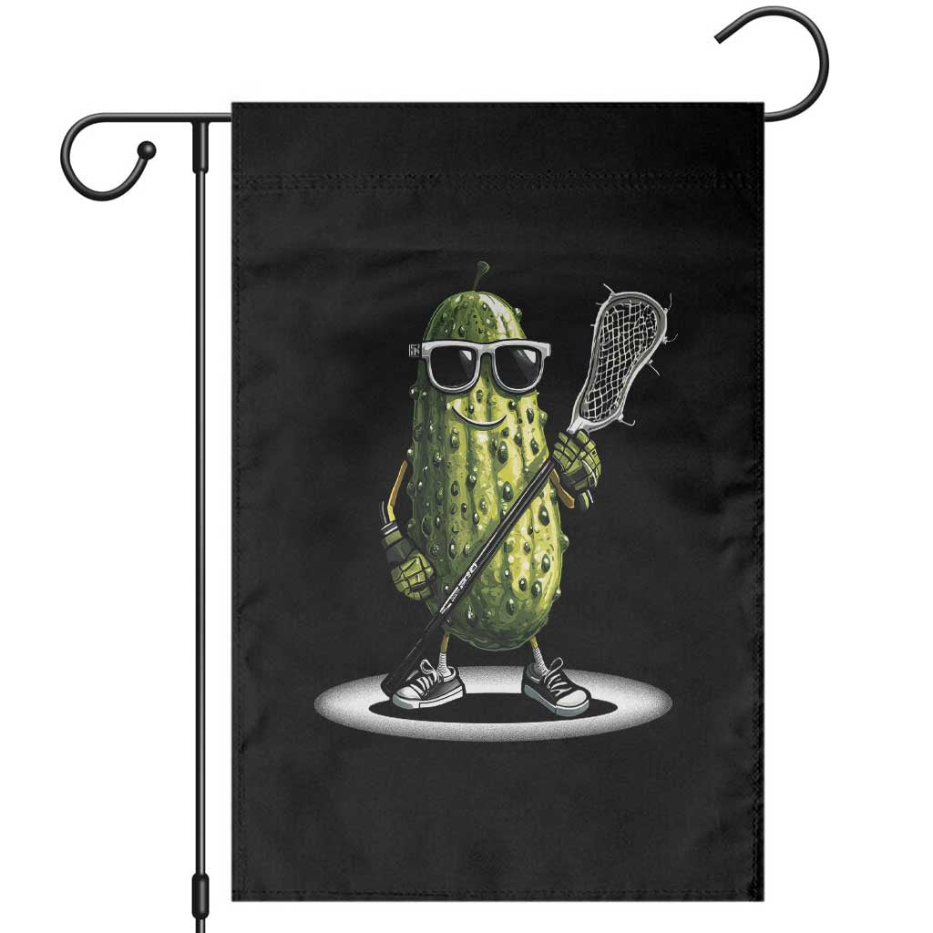 Funny Lacrosse Garden Flag Pickle Playing Lax Lover Player - Wonder Print Shop