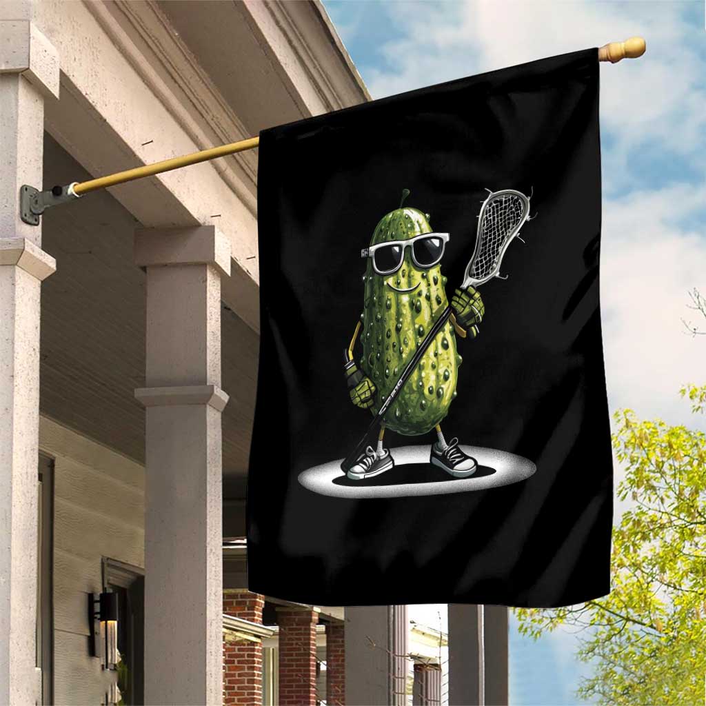 Funny Lacrosse Garden Flag Pickle Playing Lax Lover Player - Wonder Print Shop
