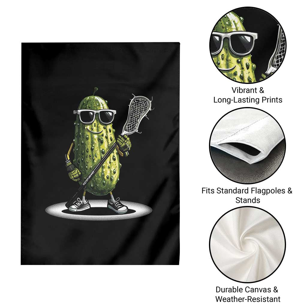 Funny Lacrosse Garden Flag Pickle Playing Lax Lover Player - Wonder Print Shop