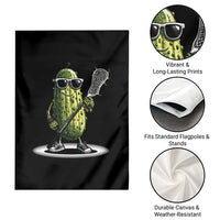 Funny Lacrosse Garden Flag Pickle Playing Lax Lover Player - Wonder Print Shop