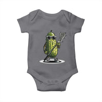 Funny Lacrosse Baby Onesie Pickle Playing Lax Lover Player - Wonder Print Shop