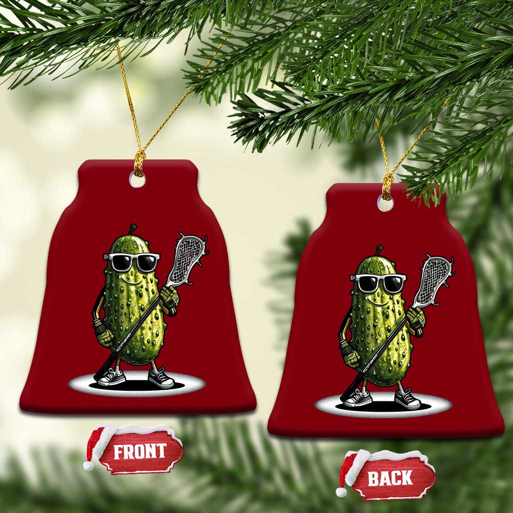 Funny Lacrosse Ceramic Ornament Pickle Playing Lax Lover Player - Wonder Print Shop
