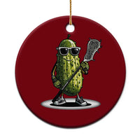 Funny Lacrosse Ceramic Ornament Pickle Playing Lax Lover Player - Wonder Print Shop