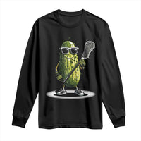 Funny Lacrosse Long Sleeve Shirt Pickle Playing Lax Lover Player - Wonder Print Shop