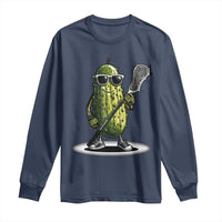 Funny Lacrosse Long Sleeve Shirt Pickle Playing Lax Lover Player - Wonder Print Shop