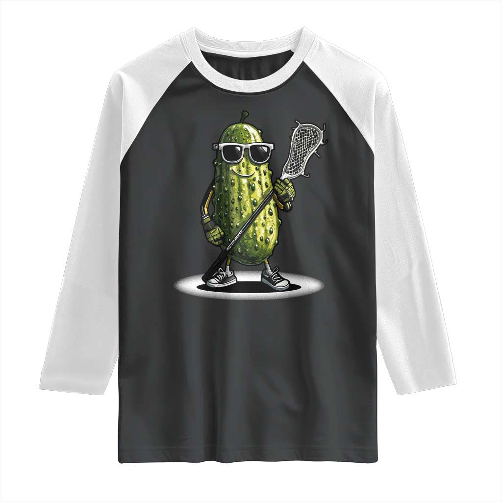 Funny Lacrosse Raglan Shirt Pickle Playing Lax Lover Player - Wonder Print Shop