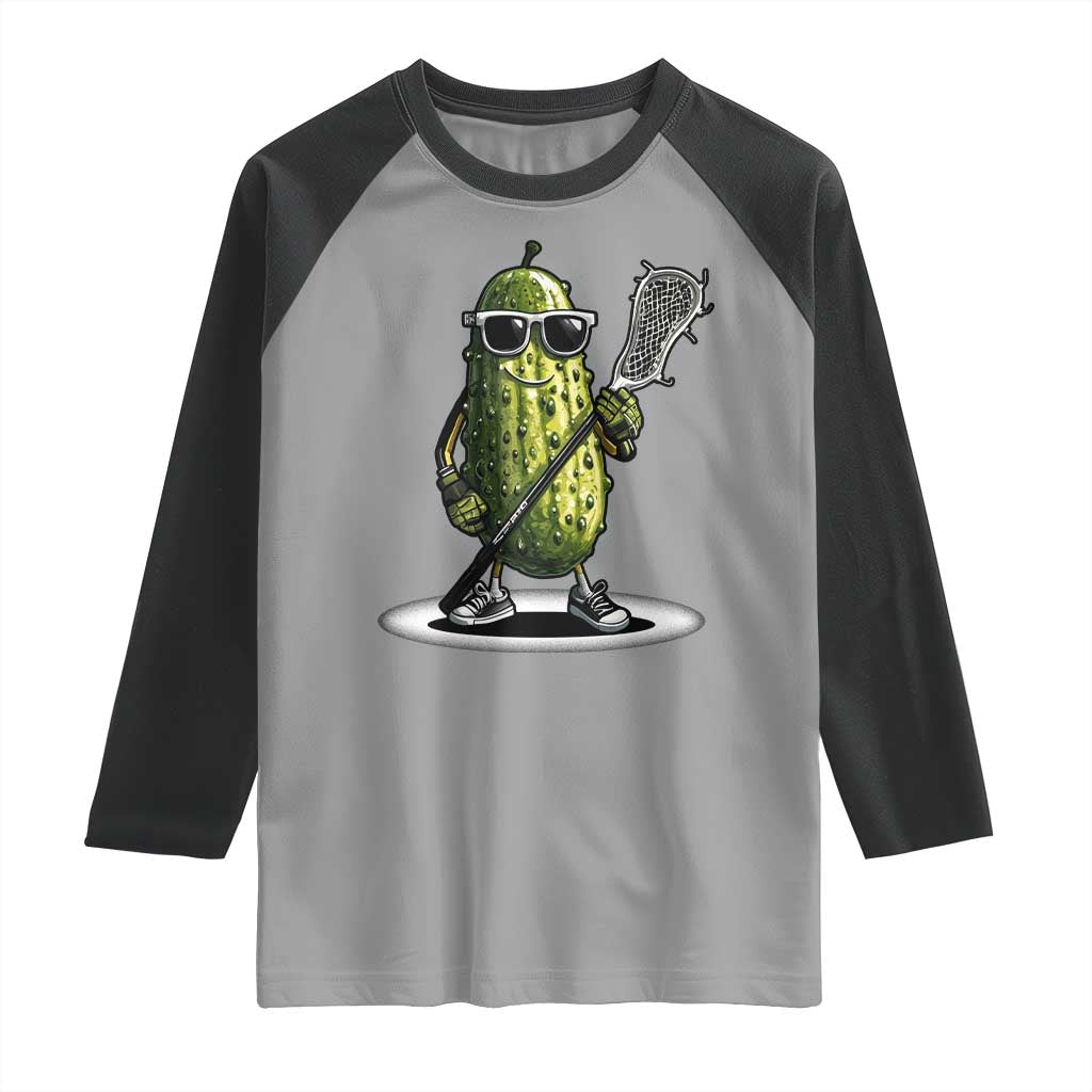 Funny Lacrosse Raglan Shirt Pickle Playing Lax Lover Player - Wonder Print Shop