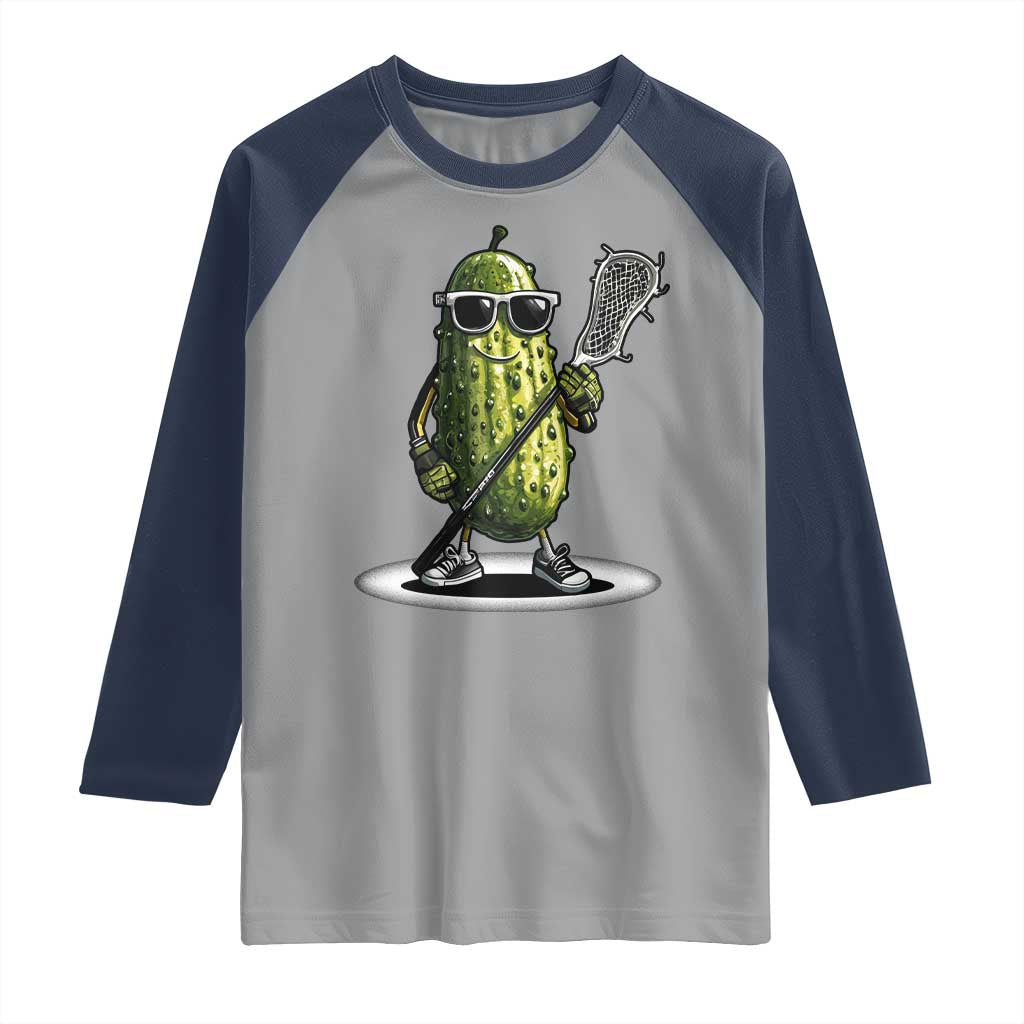Funny Lacrosse Raglan Shirt Pickle Playing Lax Lover Player - Wonder Print Shop