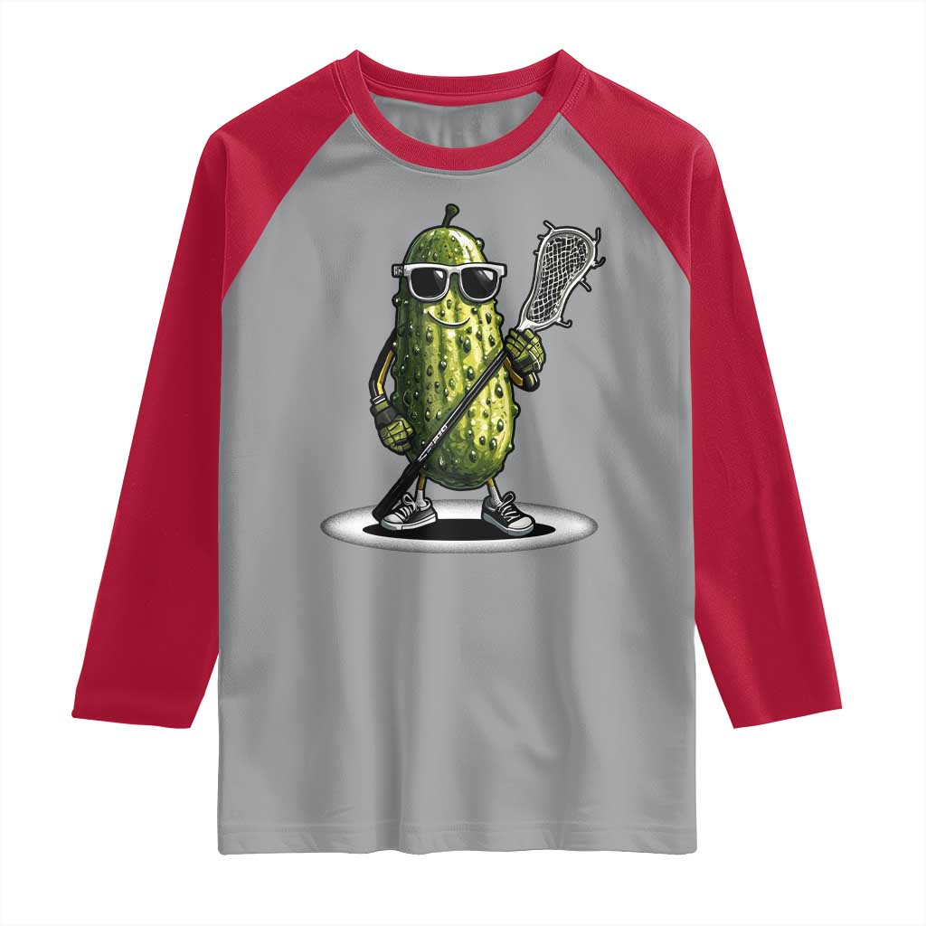 Funny Lacrosse Raglan Shirt Pickle Playing Lax Lover Player - Wonder Print Shop
