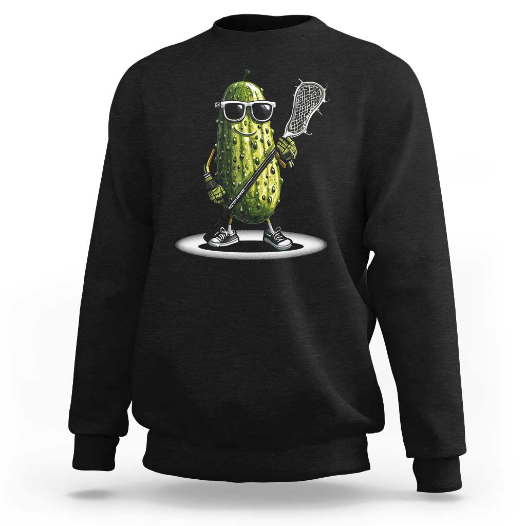 Funny Lacrosse Sweatshirt Pickle Playing Lax Lover Player - Wonder Print Shop