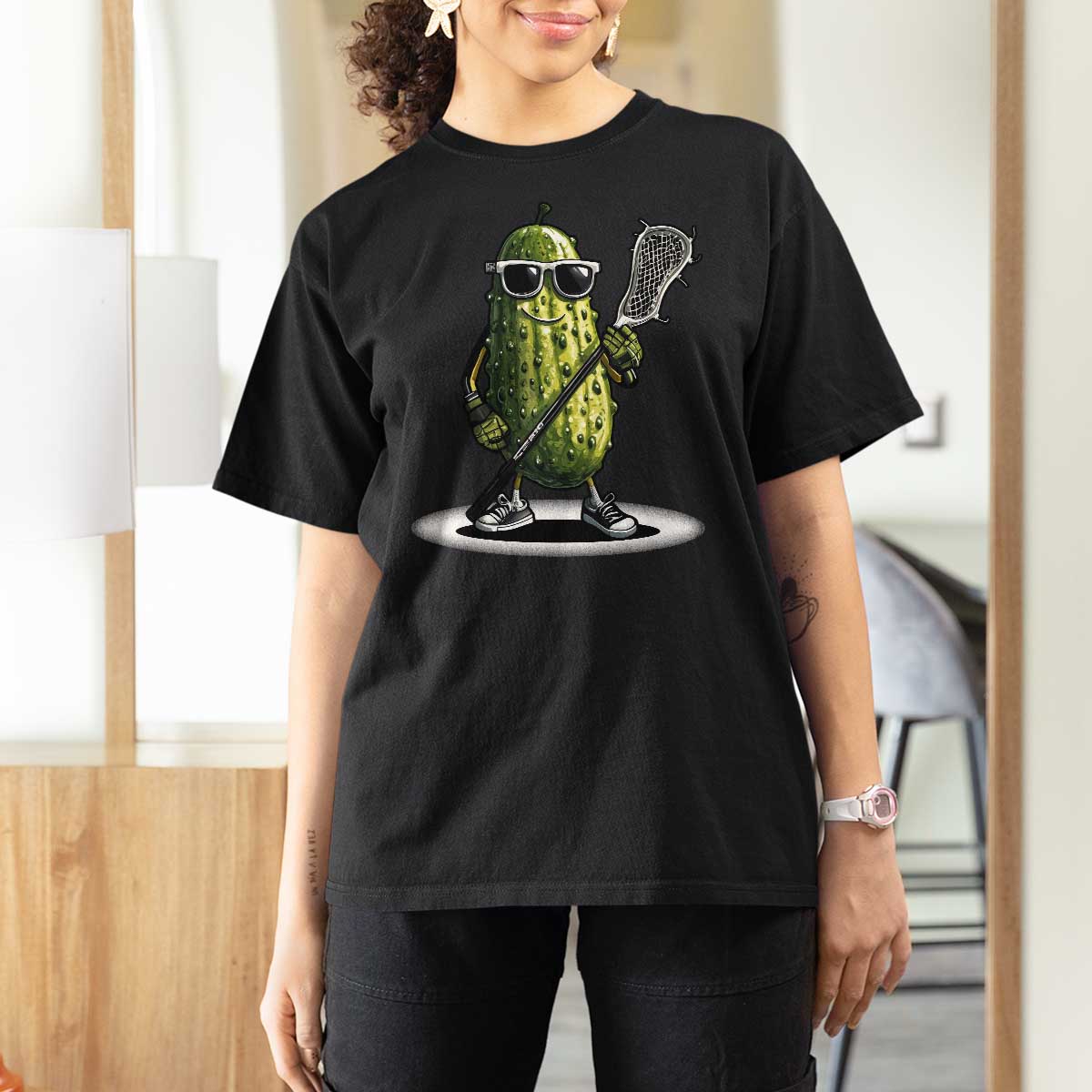 Funny Lacrosse T Shirt For Women Pickle Playing Lax Lover Player - Wonder Print Shop