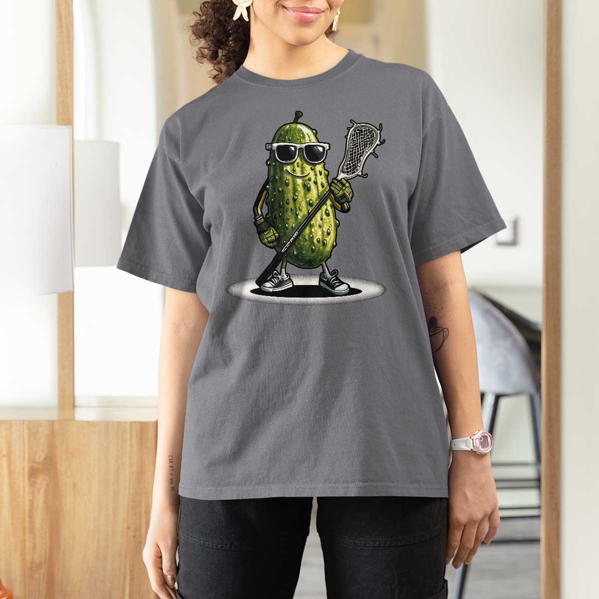 Funny Lacrosse T Shirt For Women Pickle Playing Lax Lover Player - Wonder Print Shop
