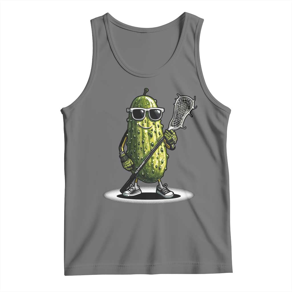 Funny Lacrosse Tank Top Pickle Playing Lax Lover Player - Wonder Print Shop