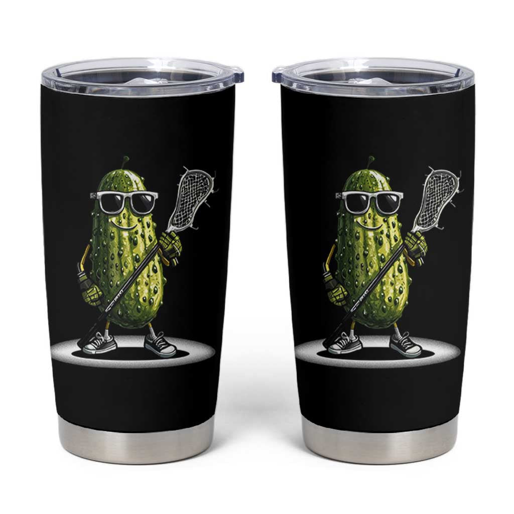 Funny Lacrosse Tumbler Cup Pickle Playing Lax Lover Player - Wonder Print Shop